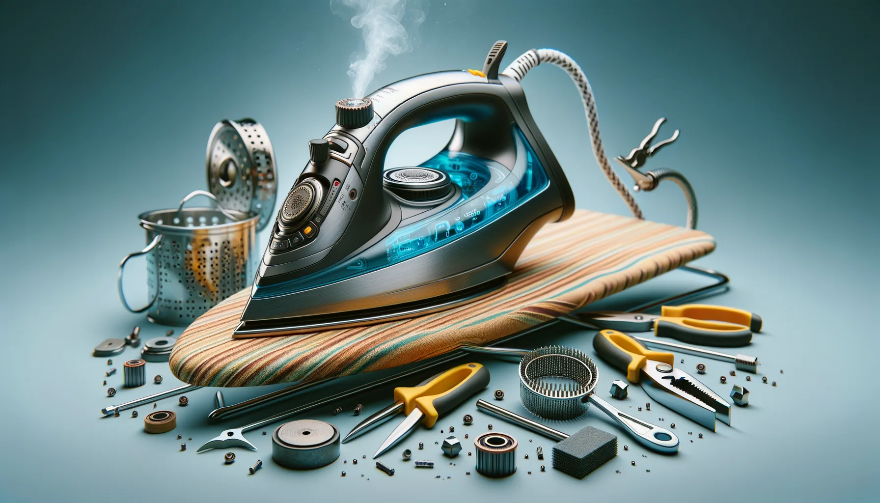 Dampfloch- und Dampfsystempflege beim Buegeleisen