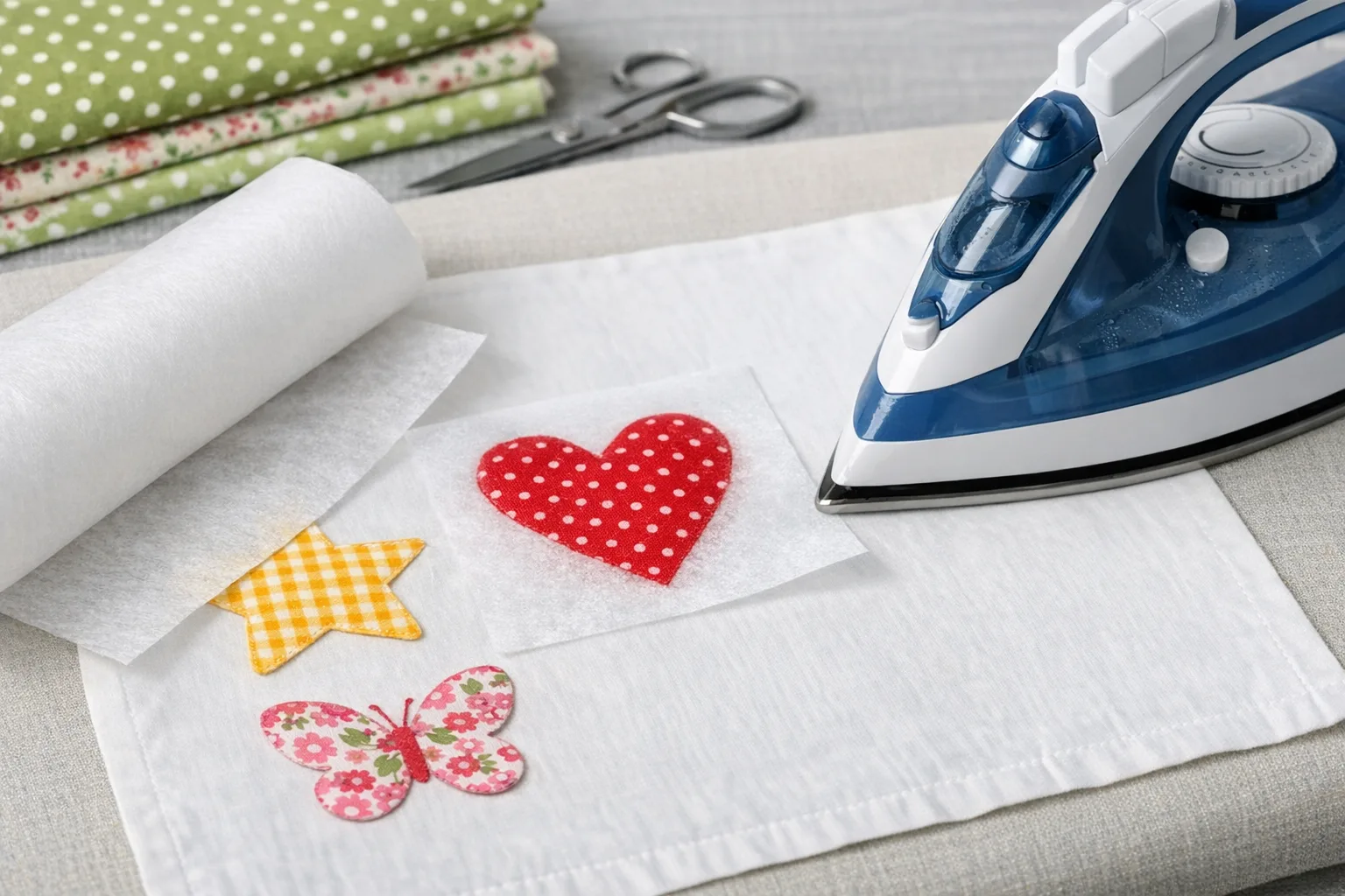 Buegeleisen: Stoffapplikationen mit Vlieseline fixieren